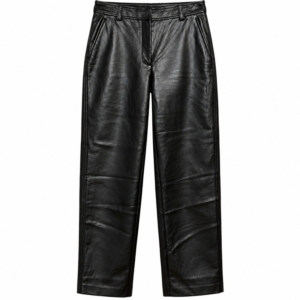 Babaton Edgy Gothcore Vegan Leather Straight Leg Pants Women 6 Grunge Streetwear